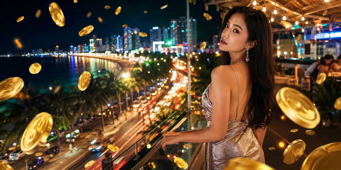Người chơi tại bãi biển Nha Trang sử dụng điện thoại để cá cược casino trực tuyến